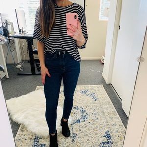Brandy Melville Blue and White striped shirt